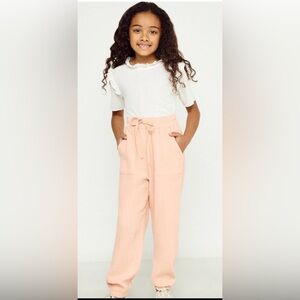 Hayden Peach Elastic-Waist Kids Joggers